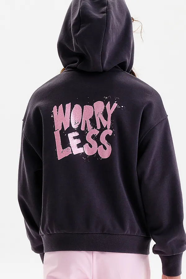 Толстовка для девочек PELICAN, темно-серый - фото 1