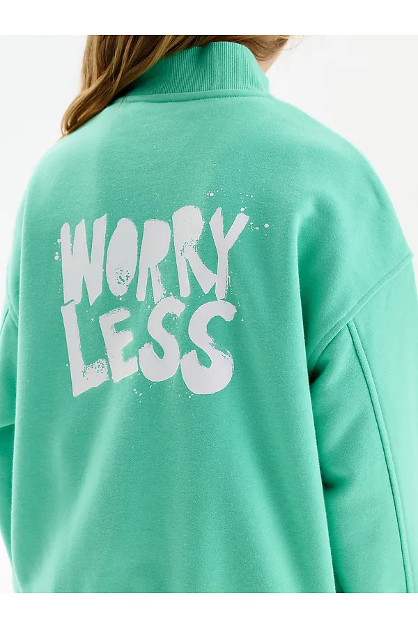 Толстовка для девочек PELICAN, ментол - фото 1