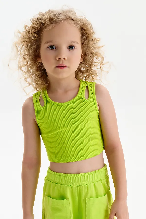 Майка (модель "топ") для девочек PELICAN, кислотный - фото 1