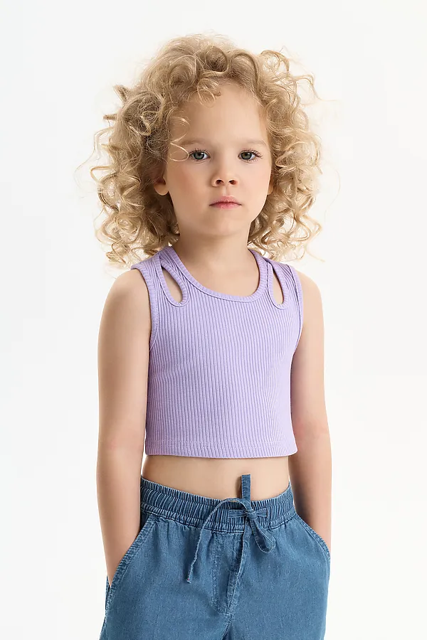 Майка (модель "топ") для девочек PELICAN, лаванда - фото 1