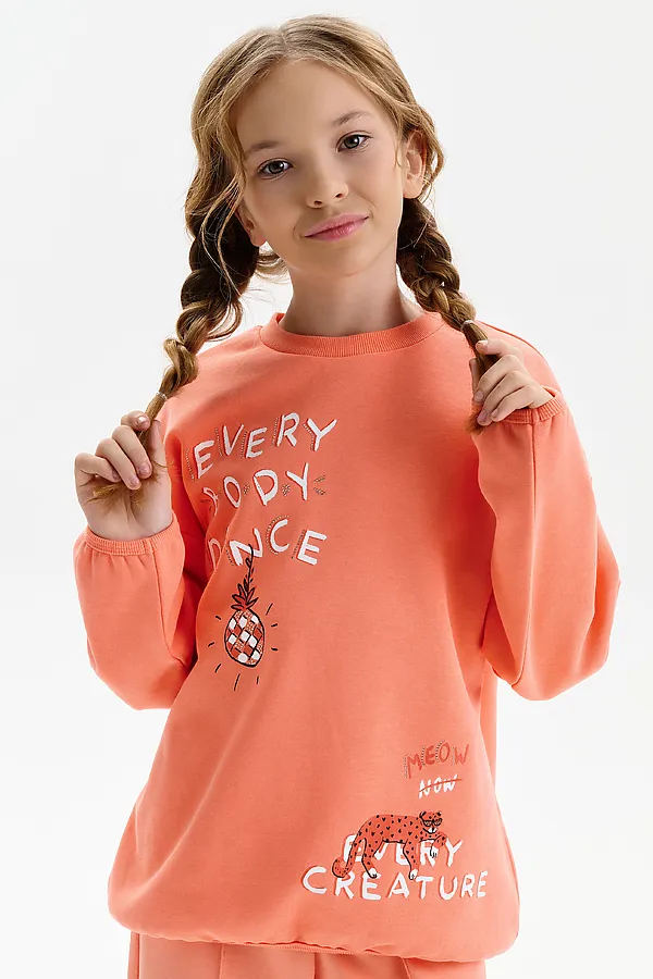 Толстовка для девочек PELICAN, персиковый - фото 1
