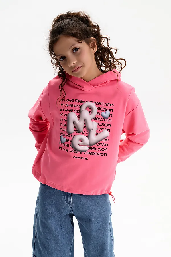 Толстовка для девочек PELICAN, розовый - фото 1
