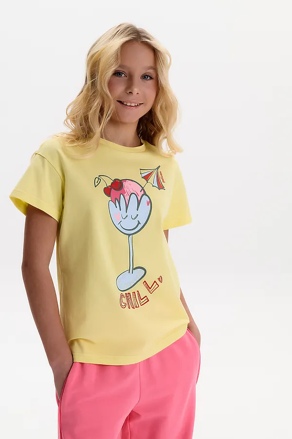 Футболка для девочек PELICAN, ванильный - фото 1