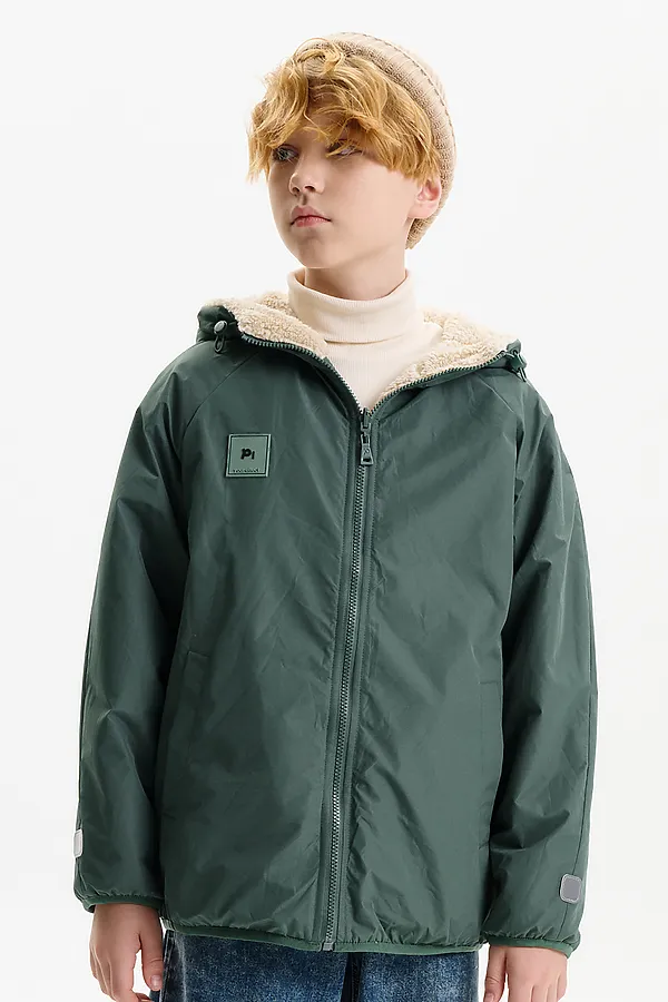 Двусторонняя ветровка для мальчиков PELICAN, хаки - фото 1