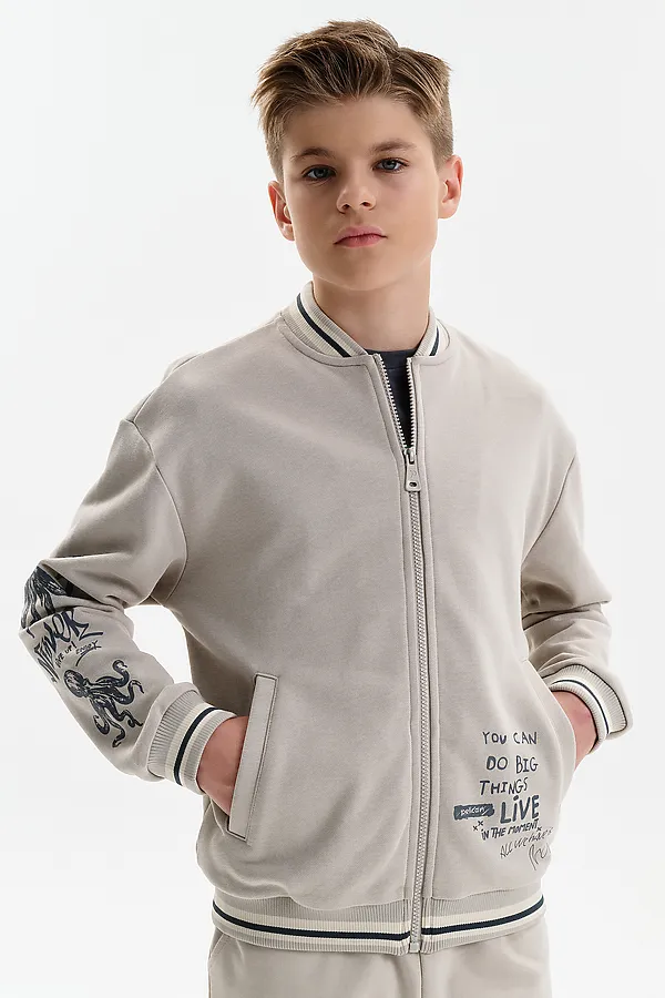 Толстовка для мальчиков PELICAN, светло-серый - фото 1