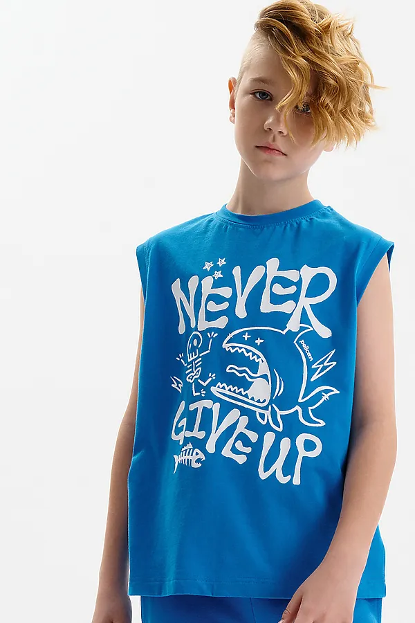 Майка для мальчиков PELICAN, лазурный - фото 1