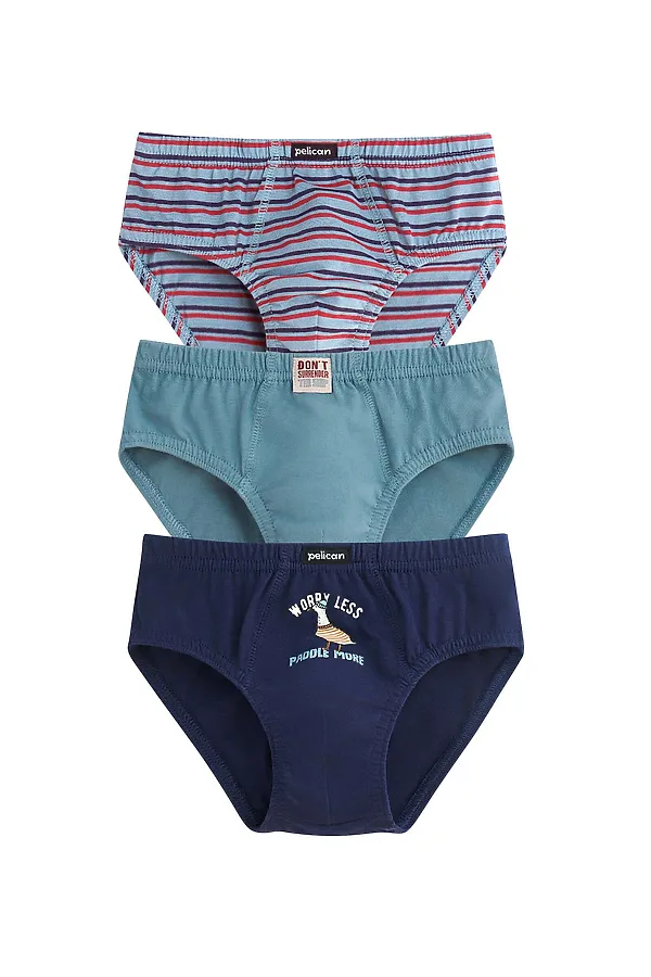 Набор трусов для мальчиков PELICAN, джинс/лазурный/темно-синий - фото 1