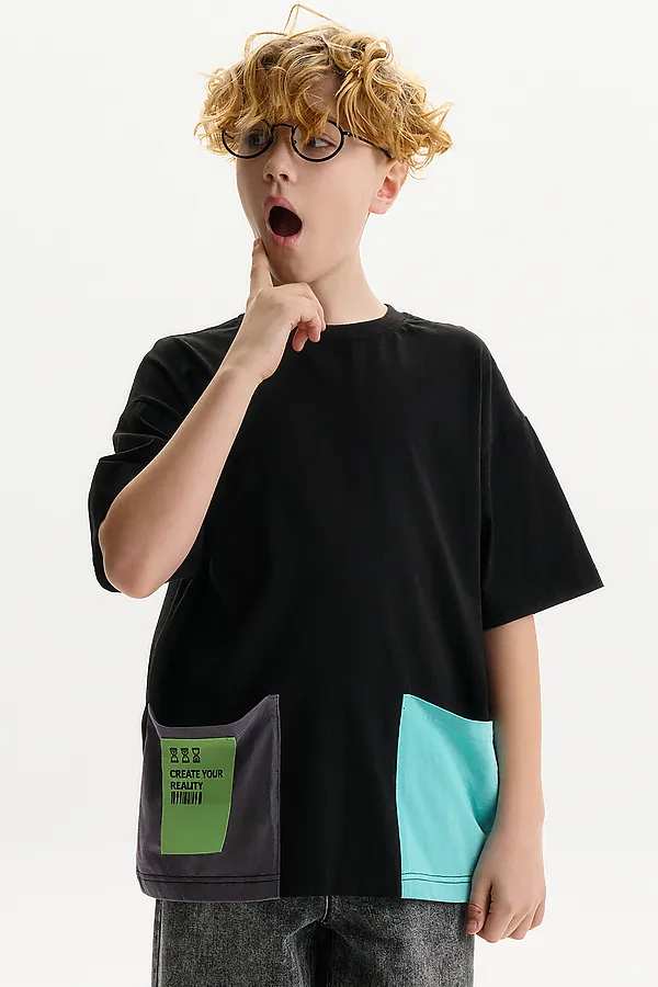 Футболка для мальчиков PELICAN, черный - фото 1