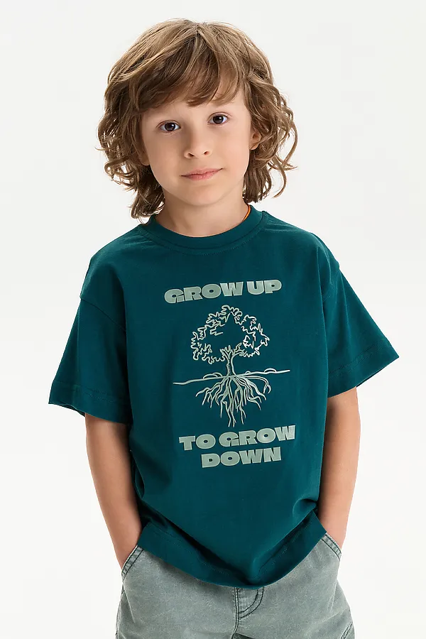 Футболка для мальчиков PELICAN, изумрудный - фото 1