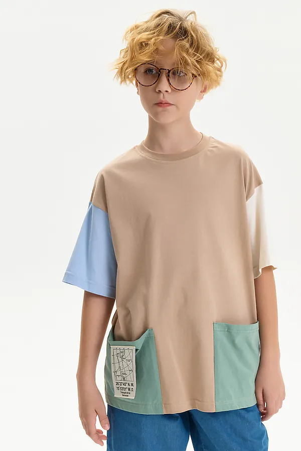 Футболка для мальчиков PELICAN, песочный - фото 1