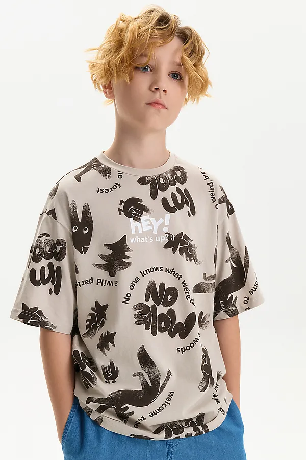 Футболка для мальчиков PELICAN, светло-серый - фото 1