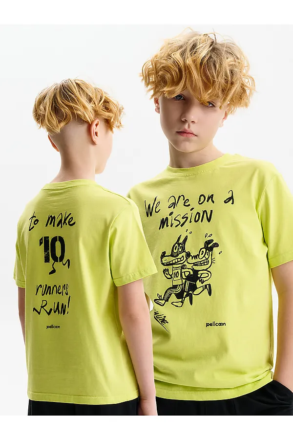 Футболка для мальчиков PELICAN, яблочный - фото 1