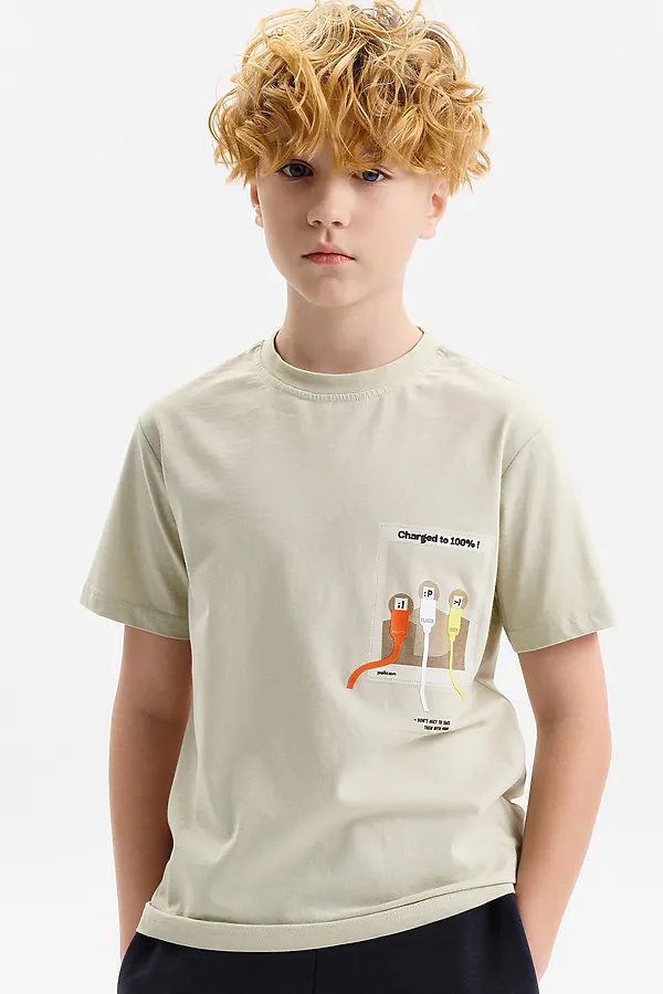 Футболка для мальчиков PELICAN, серый - фото 1