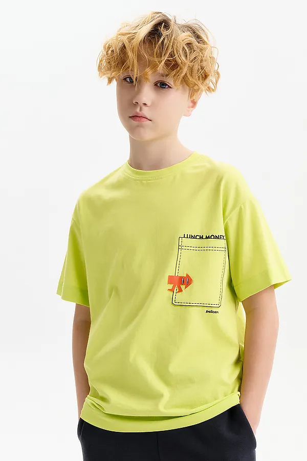 Футболка для мальчиков PELICAN, яблочный - фото 1