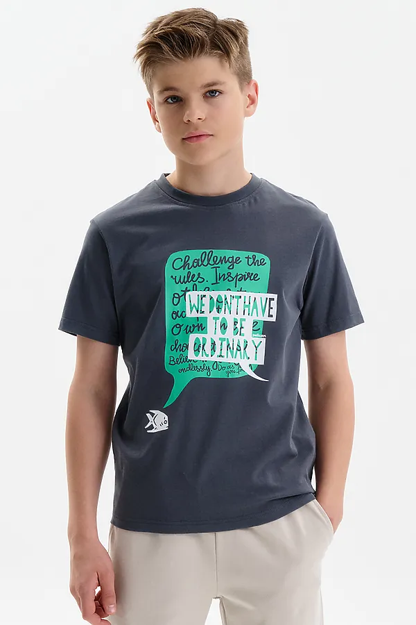 Футболка для мальчиков PELICAN, серый - фото 1