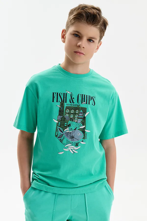 Футболка для мальчиков PELICAN, ментол - фото 1