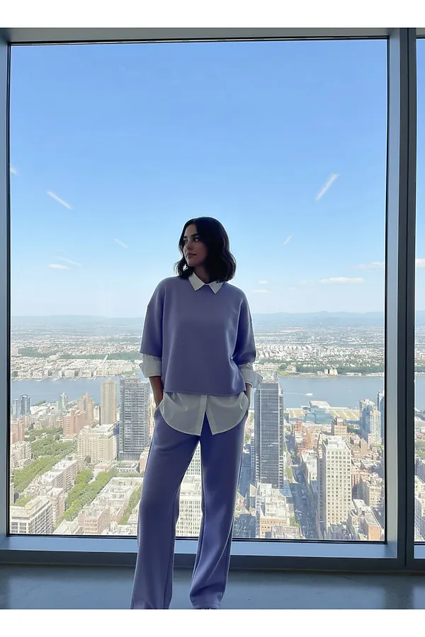 Костюм с брюками арт. 1200 НАТАЛИ, сиреневый - фото 1