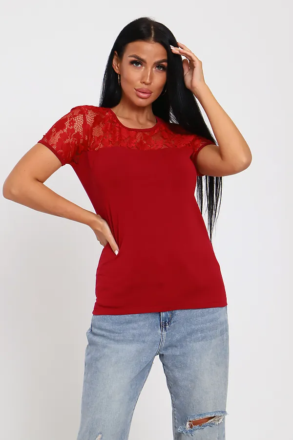 Футболка 35124 НАТАЛИ, бордо - фото 1