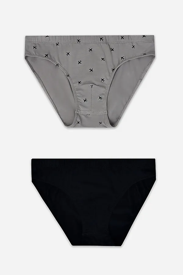 Трусы для мальчиков (2шт.) MARK FORMELLE, черный +самолеты на сером - фото 1