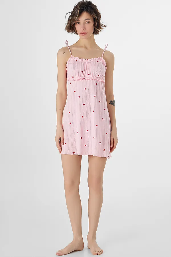 Сорочка ночная женская MARK FORMELLE, сердечки на розовом - фото 1