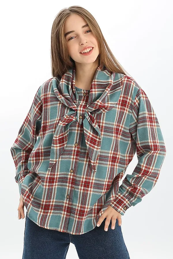 Рубашка для девочки SP2526 НАТАЛИ, голубой - фото 1