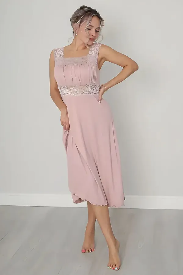 Сорочка Риана длинная НАТАЛИ, телесный - фото 1