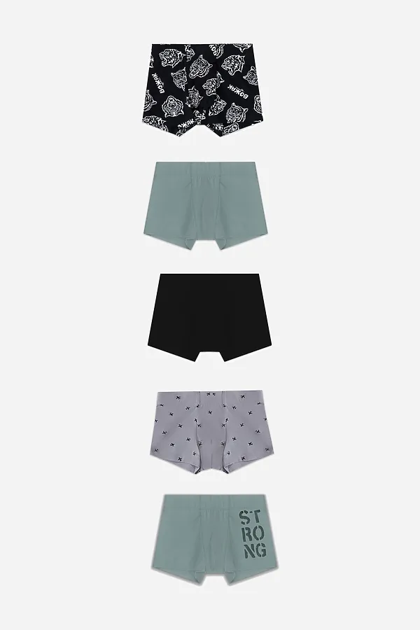 Трусы для мальчиков (5шт.) MARK FORMELLE, зеленая пастель +печать - фото 1