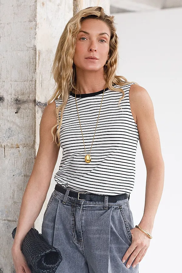 Топ VILATTE, бело-черный - фото 1