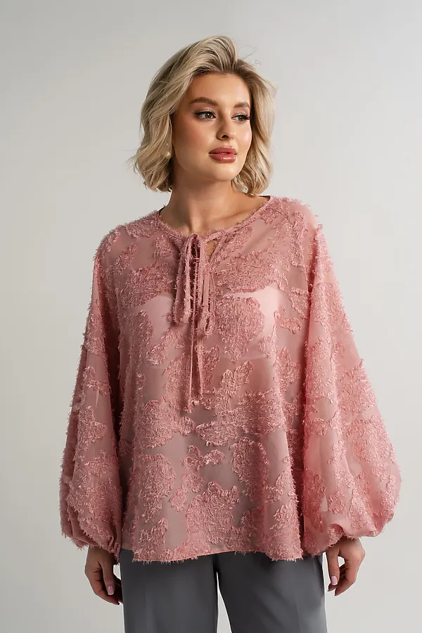 Блуза Воздушная мелодия LADY TAIGA, пудра - фото 1