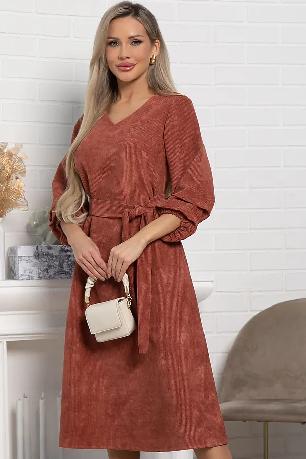 Платье Аглая LADY TAIGA, терракот - фото 1