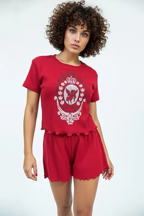 Пижама с шортами 403 НАТАЛИ, красный - фото 1