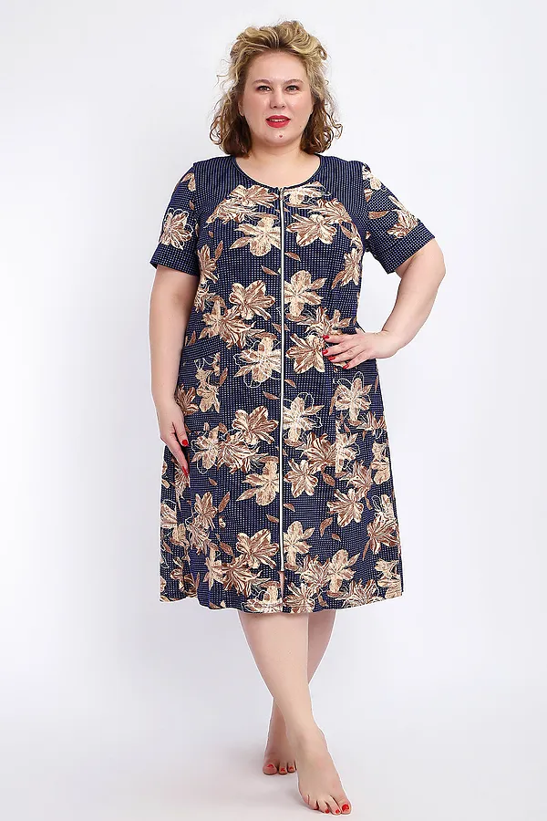 Халат 004 домашний НАТАЛИ, лилии - фото 1