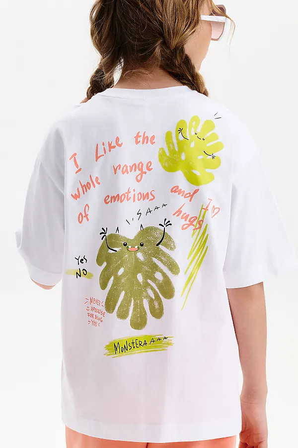 Футболка для девочек PELICAN, белый - фото 1