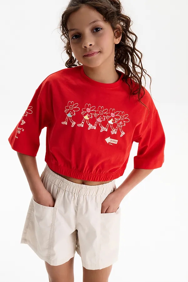 Футболка-топ для девочек PELICAN, красный - фото 1