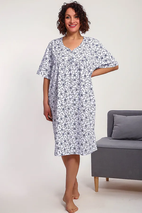 Сорочка 88126 НАТАЛИ, голубые цветы - фото 1