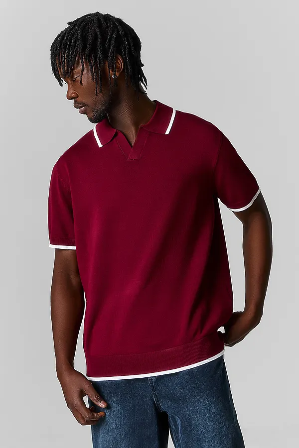 Поло мужское MARK FORMELLE, портвейн +белый - фото 1