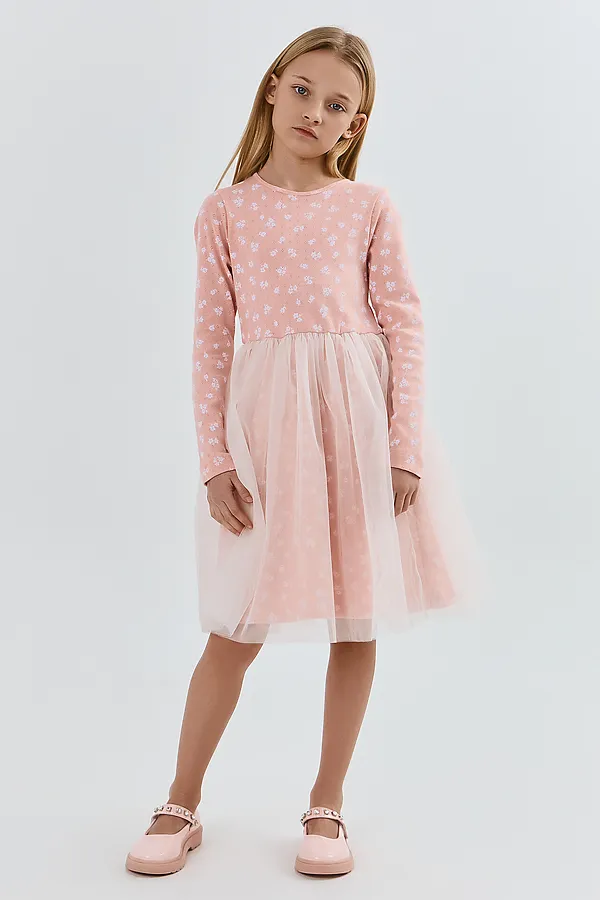 Платье для девочек MARK FORMELLE, цветы на св.розовом - фото 1