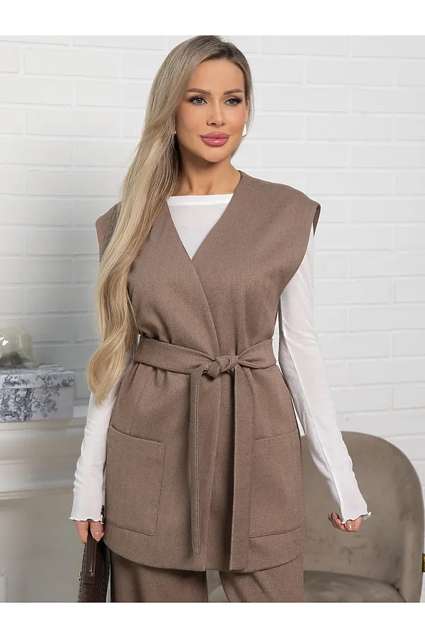 Жилет Заверши образ LADY TAIGA, бежевый - фото 1