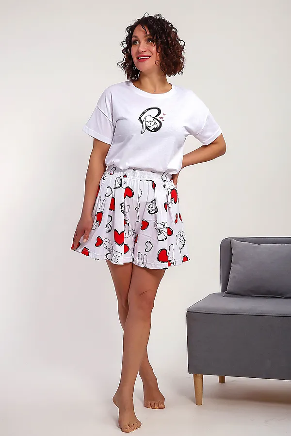 Пижама с шортами 88143 НАТАЛИ, белый - фото 1