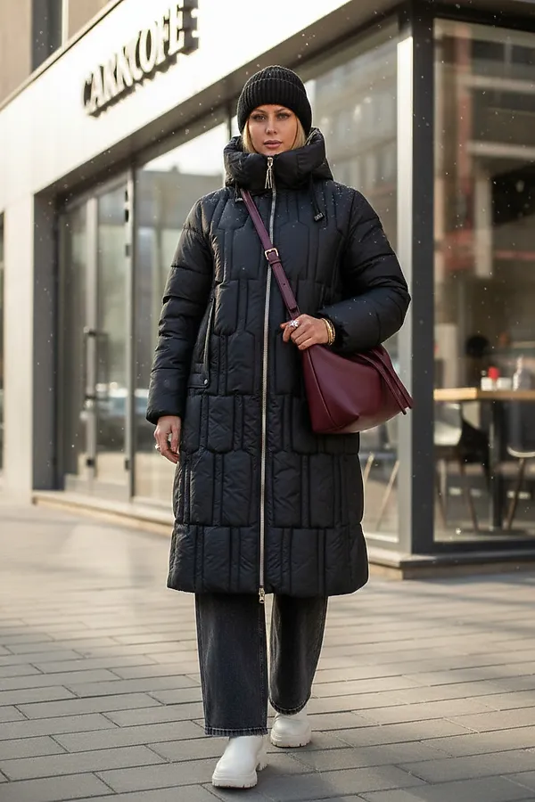 Зимняя куртка большие размеры, арт.28126 НАТАЛИ, черный - фото 1