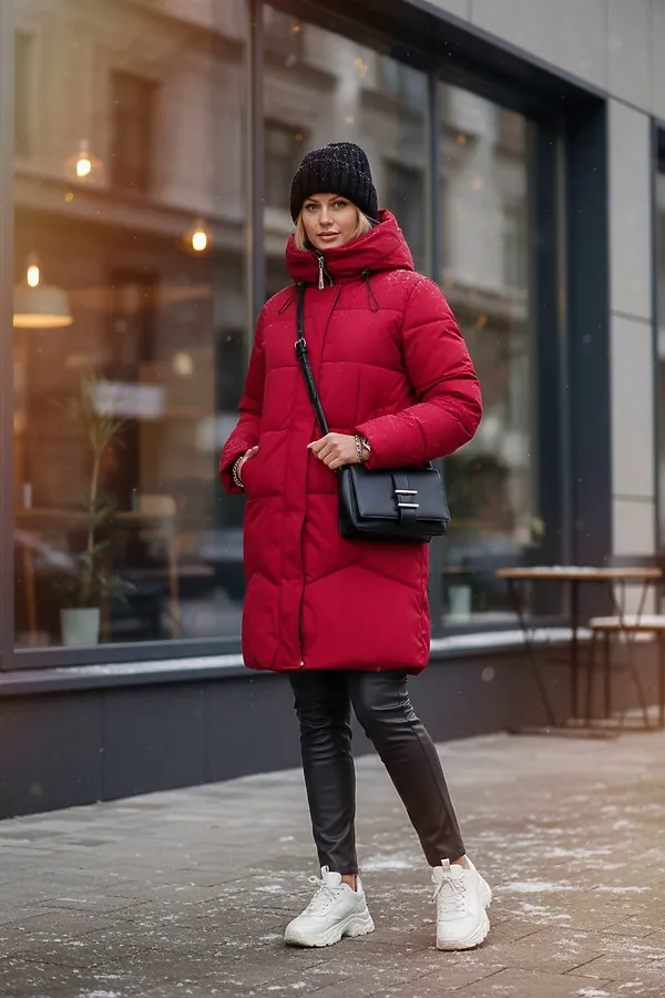 Куртка удлиненная арт. 28119 НАТАЛИ, бордо - фото 1