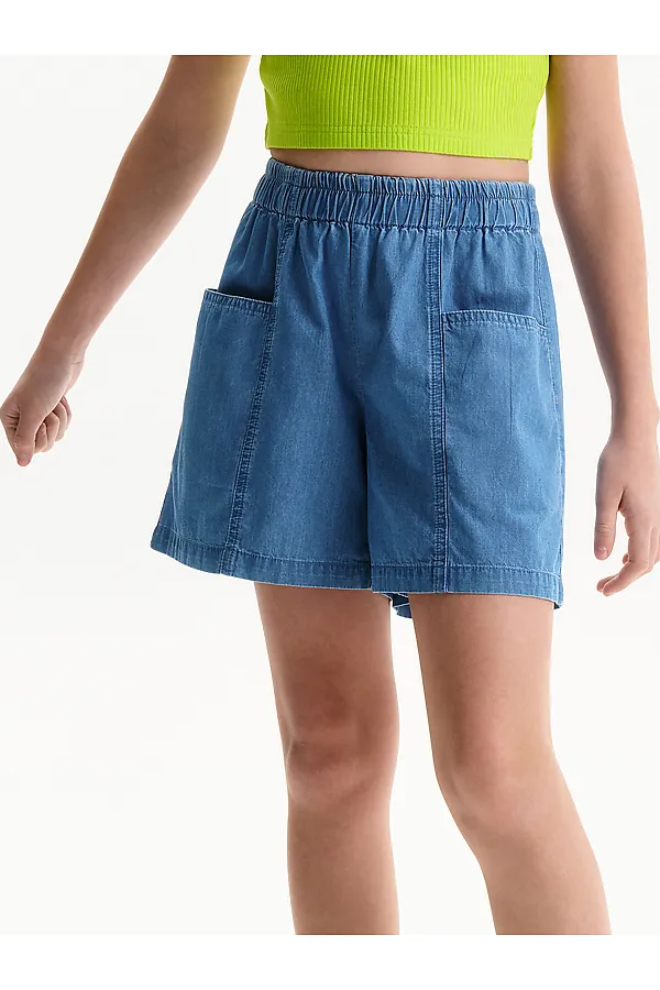 Шорты для девочек PELICAN, джинс - фото 1