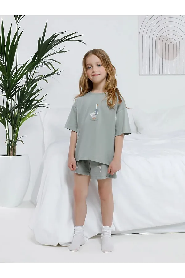 Пижама CROCKID, оливковый - фото 1