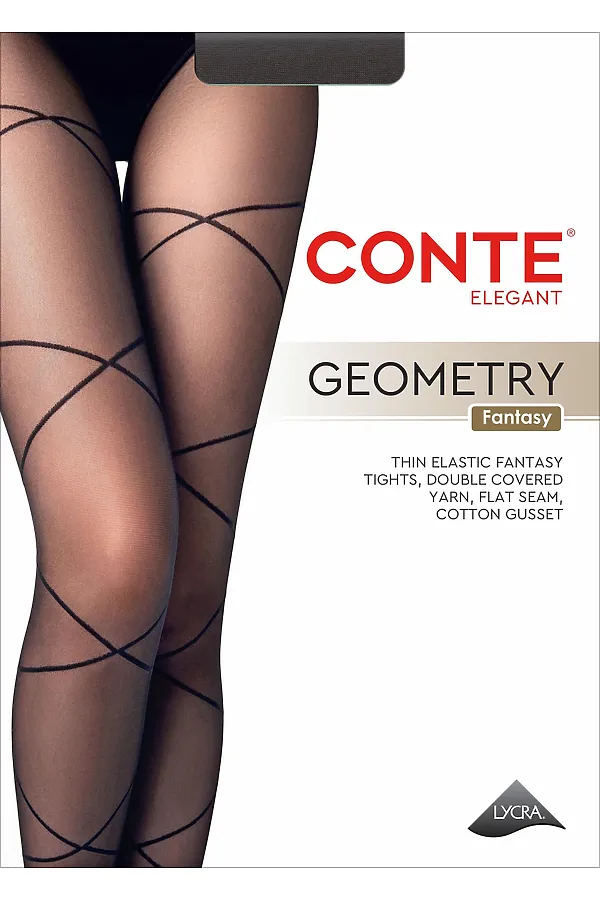 CONTE GEOMETRY Колготки женские CONTE ELEGANT, nero - фото 1