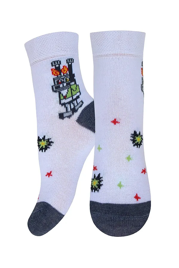 Брестские Носки детские 3053 СМФ "Ну, погоди!" (средней длины) БРЕСТСКИЕ, white - фото 1