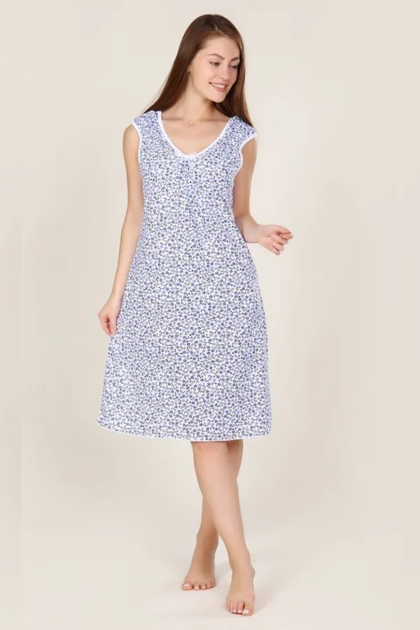 Сорочка 71 НАТАЛИ, голубые цветы - фото 1