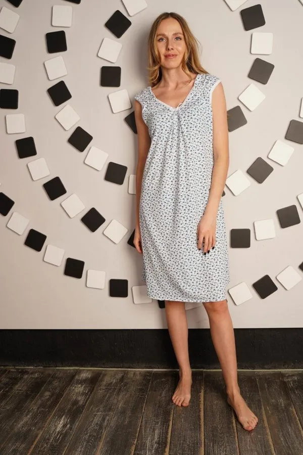 Сорочка 71 НАТАЛИ, синие цветы - фото 1