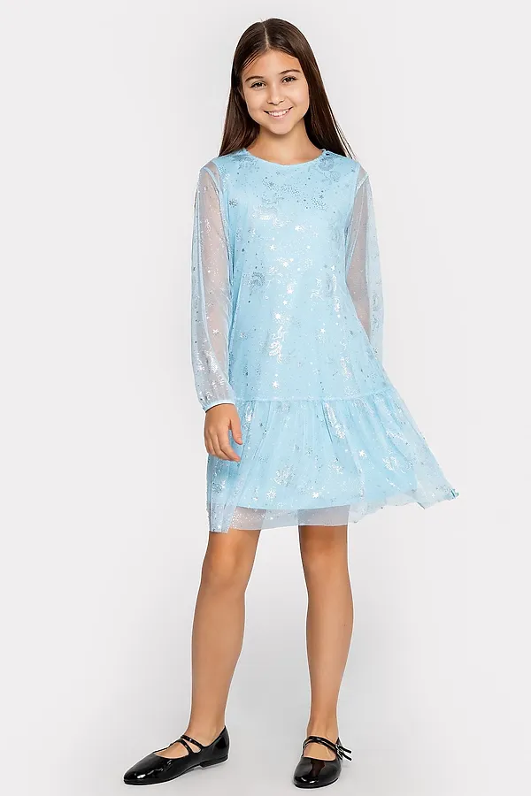 Платье для девочек MARK FORMELLE, пегасы на голубом - фото 1