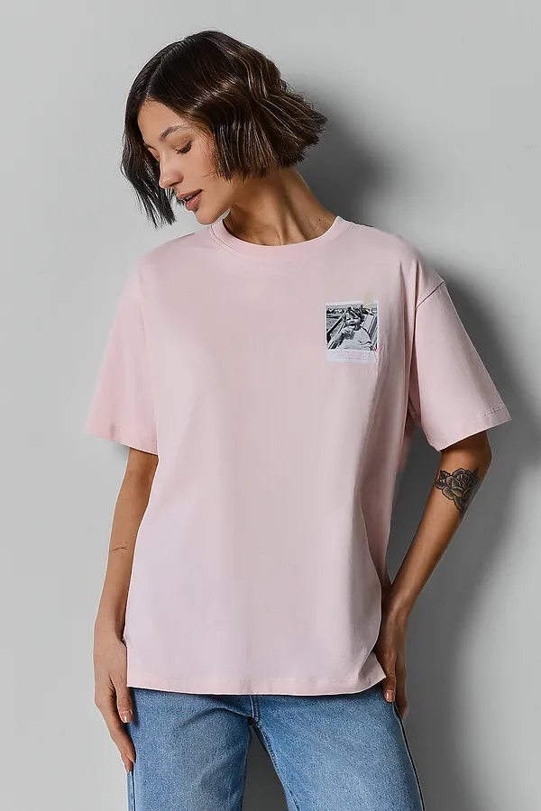 Футболка женская MARK FORMELLE, бл.сиреневый +печать - фото 1