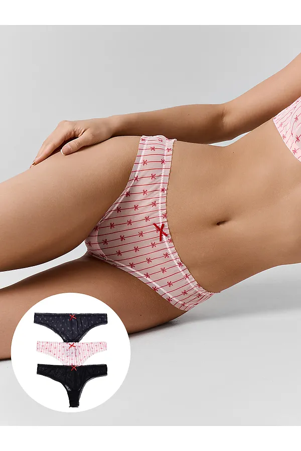 Трусы женские (3шт.) MARK FORMELLE, бантики на розовом - фото 1